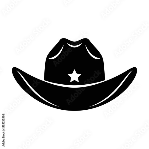 Classic cowboy hat icon black silhouette
