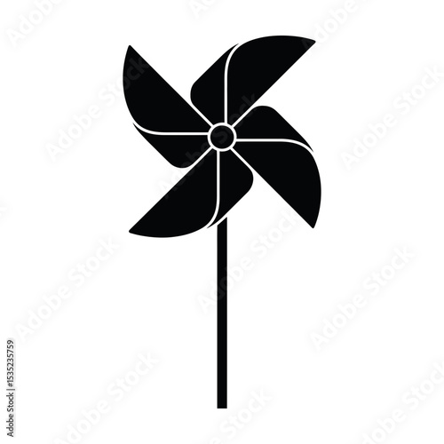 Simple black pinwheel icon illustration