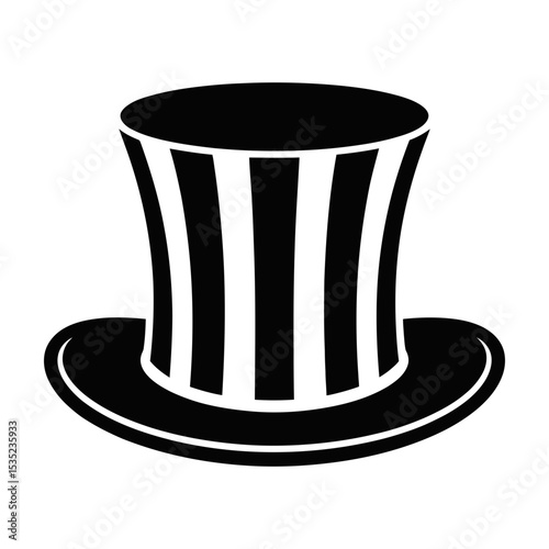 Classic striped top hat illustration