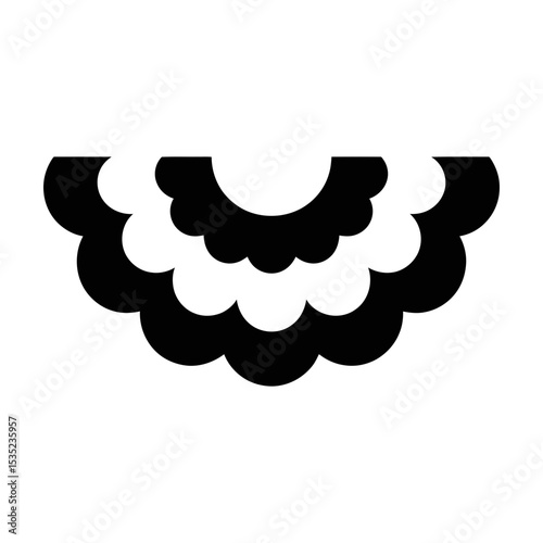 Abstract black and white floral design element