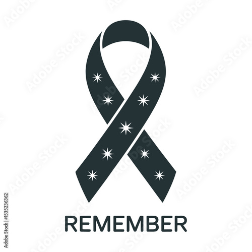 Remember remembrance day awareness ribbon