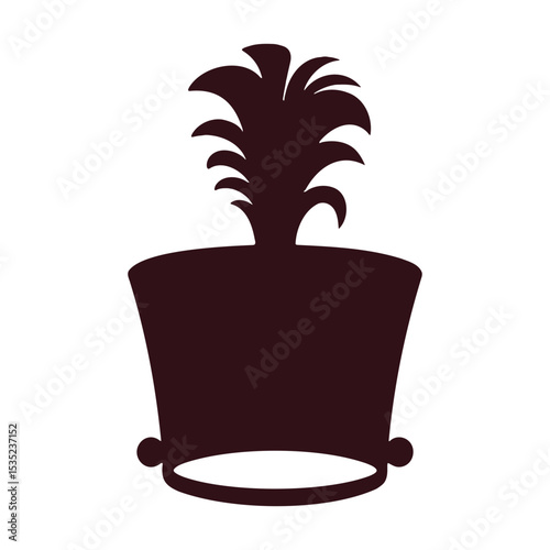 Silhouette of a drum major hat with plume