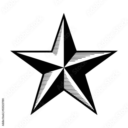 Black and white nautical star graphic design