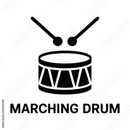 Marching band drum icon black and white