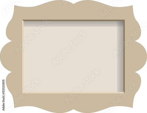 Blank Frame: A elegant beige frame providing an empty space for adding imagery to enhance any design.