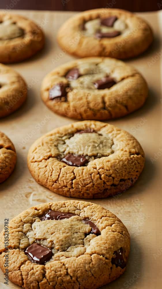 Delicious chocolate chip cookies freshly baked and ready to enjoy Delicious chocolate chip cookies freshly baked and ready to enjoy