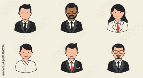 Diverse Group of Business Professionals in Formal Attire.