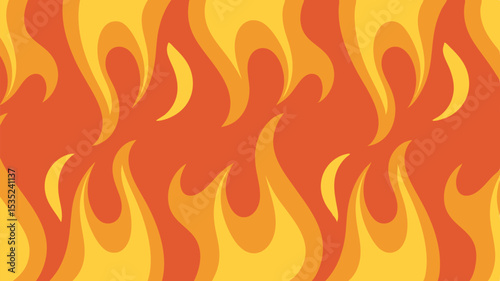 Stylized Flames Pattern with Orange Yellow and Red Colors.