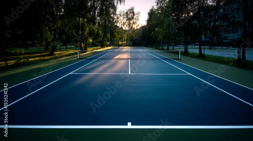 Wallpaper Mural Tennis court is empty in luxury villa complex for sports games, competitions and great time for healthy lifestyle Torontodigital.ca