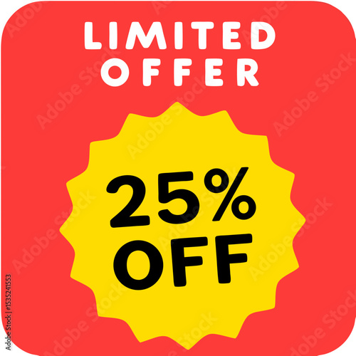 Bold and Colorful Limited Offer Discount Promotion Graphic.