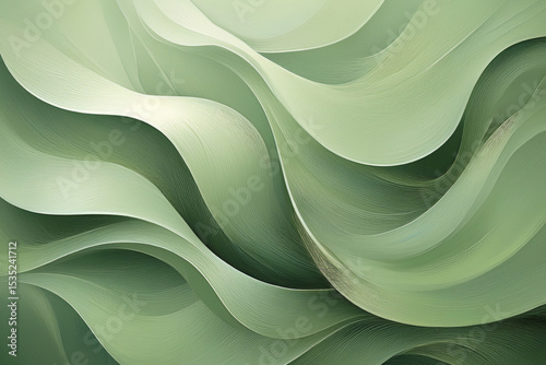 Soft Organic Abstract Background in Sage Green