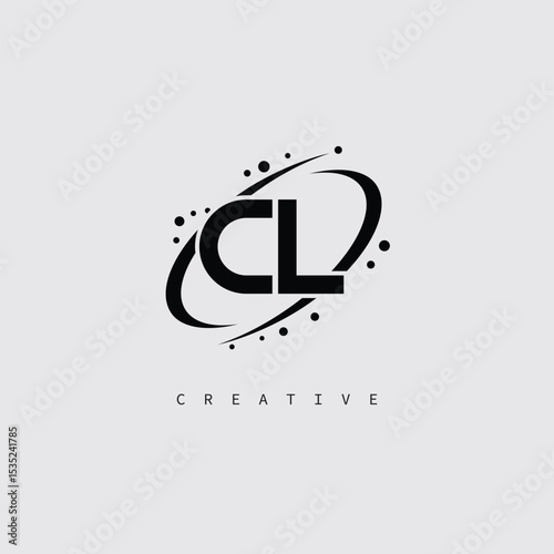 CL Creative Monogram Logo – Minimal Futuristic Letter mark Design with Space Orbit Style and swirl Style  for Modern Branding & Tech Identity