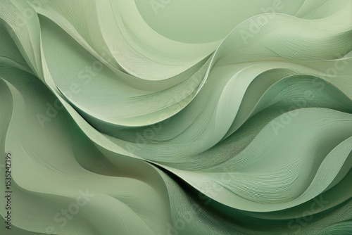 Soft Organic Abstract Background in Sage Green