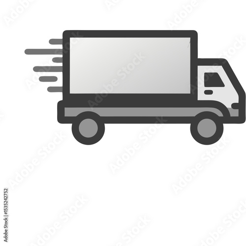Fast Delivery Truck Icon: Speedy Cargo Transportation.