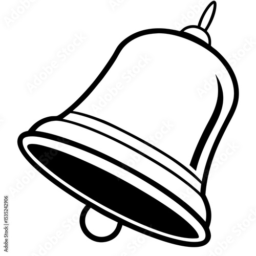 Minimalist Line Art Silent Bell Vector