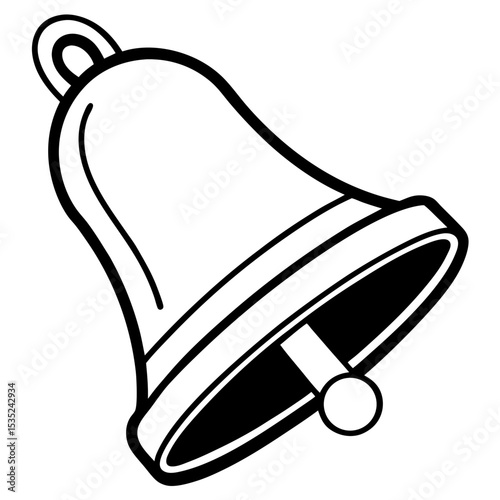 Minimalist Line Art Silent Bell Vector