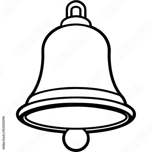 Minimalist Line Art Silent Bell Vector