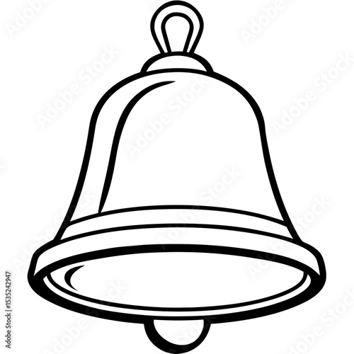 Minimalist Line Art Silent Bell Vector