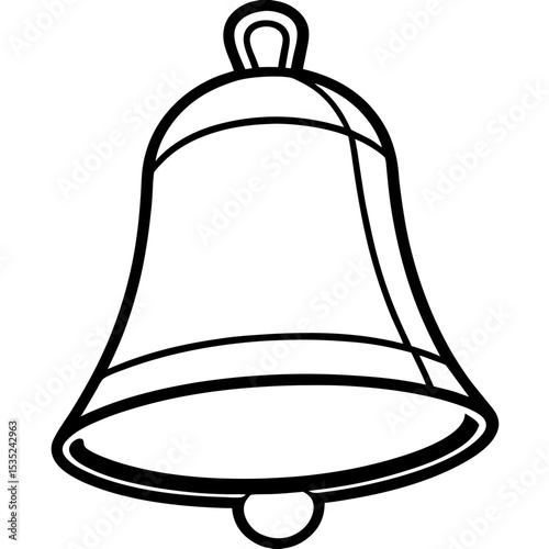 Minimalist Line Art Silent Bell Vector