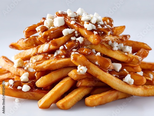 Delicious looking poutine dish with crispy fries, cheese curds, and gravy