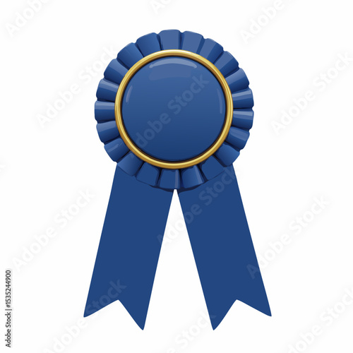 Detailed Illustration of a Gold and Blue Ribbon.