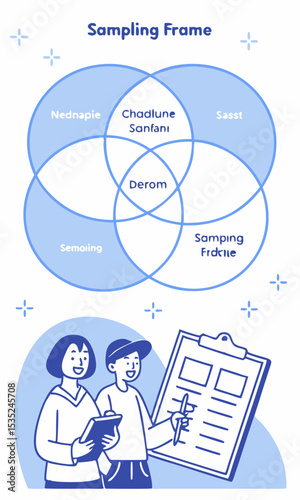 Illustration of Two People Reviewing a Sampling Frame Checklist.