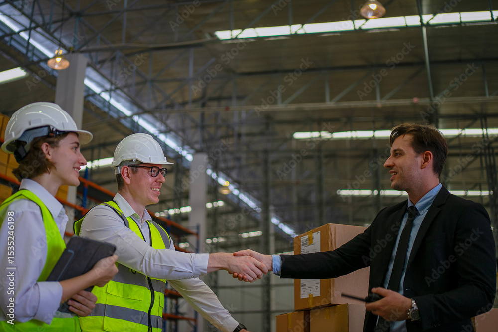 custom made wallpaper toronto digitalBlue collar workers are working and meeting at warehouse.