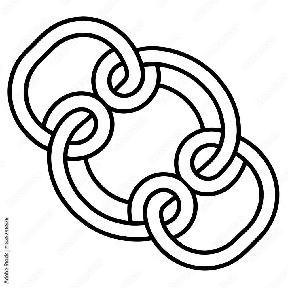Obraz premium Minimalist Unity Chain Line Art Vector