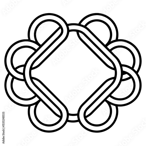 Minimalist Unity Chain Line Art Vector