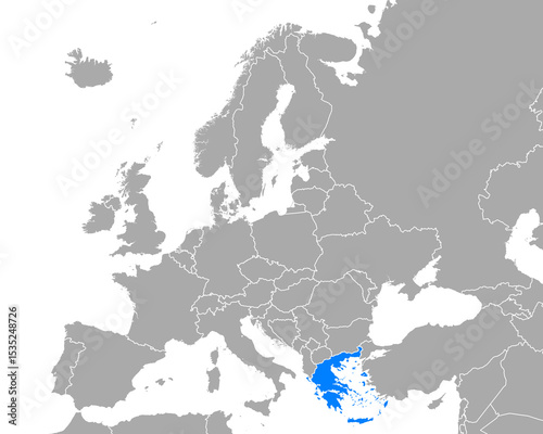 Karte von Griechenland in Europa