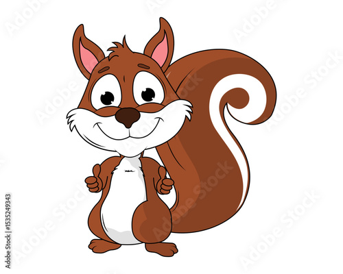 Cute Squirrel Animal Cartoon Illustration