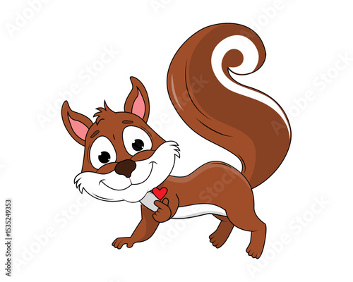 Cute Squirrel Animal Cartoon Illustration