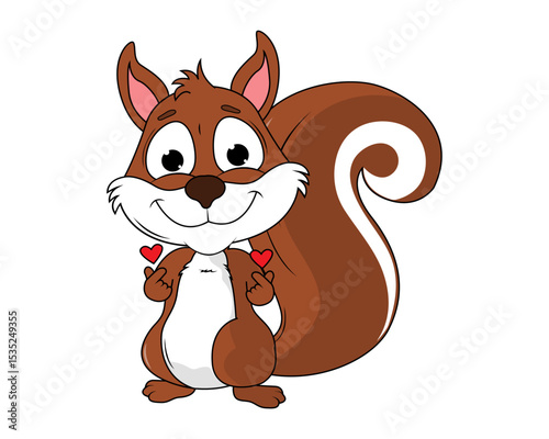 Cute Squirrel Animal Cartoon Illustration