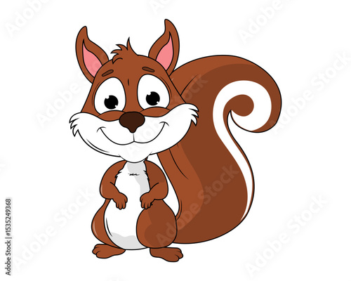 Cute Squirrel Animal Cartoon Illustration