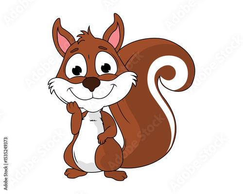 Cute Squirrel Animal Cartoon Illustration