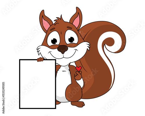 Cute Squirrel Animal Cartoon Illustration