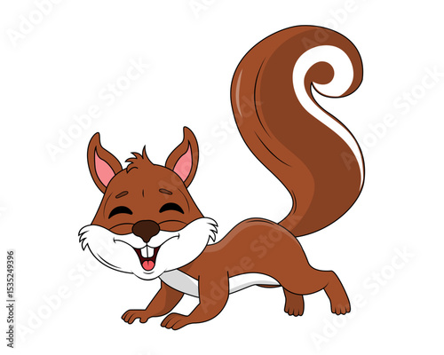 Cute Squirrel Animal Cartoon Illustration