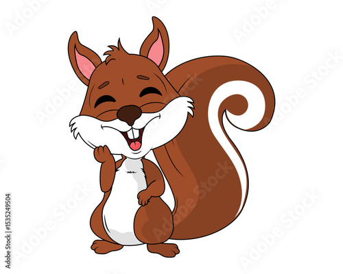 Cute Squirrel Animal Cartoon Illustration