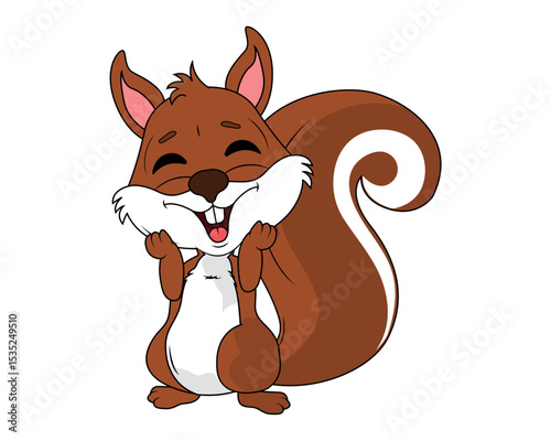 Cute Squirrel Animal Cartoon Illustration