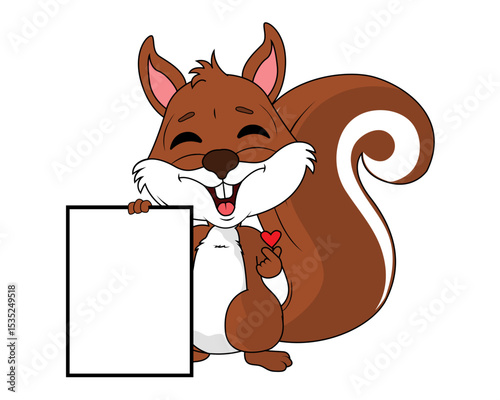 Cute Squirrel Animal Cartoon Illustration