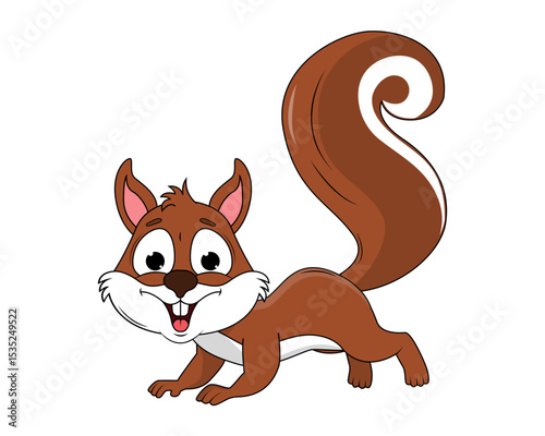 Cute Squirrel Animal Cartoon Illustration