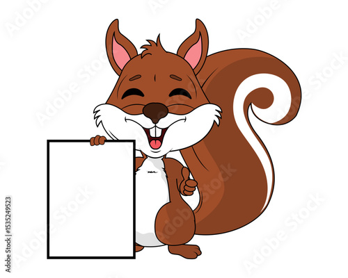 Cute Squirrel Animal Cartoon Illustration