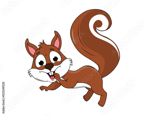 Cute Squirrel Animal Cartoon Illustration