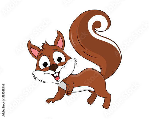 Cute Squirrel Animal Cartoon Illustration