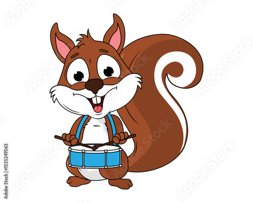 Cute Squirrel Animal Cartoon Illustration
