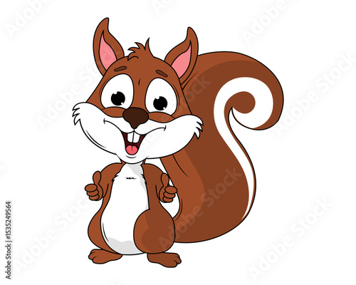 Cute Squirrel Animal Cartoon Illustration