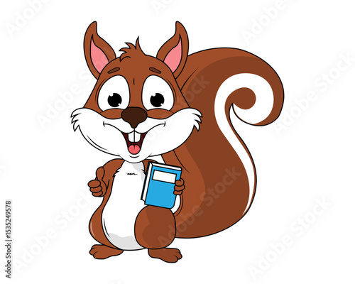 Cute Squirrel Animal Cartoon Illustration