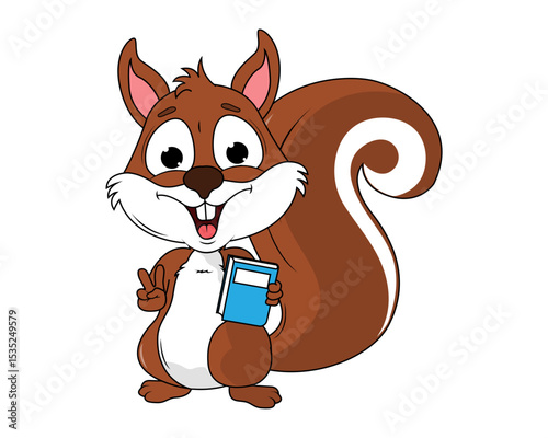Cute Squirrel Animal Cartoon Illustration