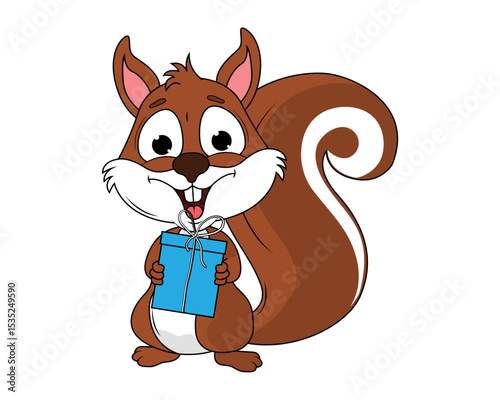 Cute Squirrel Animal Cartoon Illustration