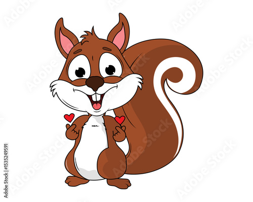 Cute Squirrel Animal Cartoon Illustration